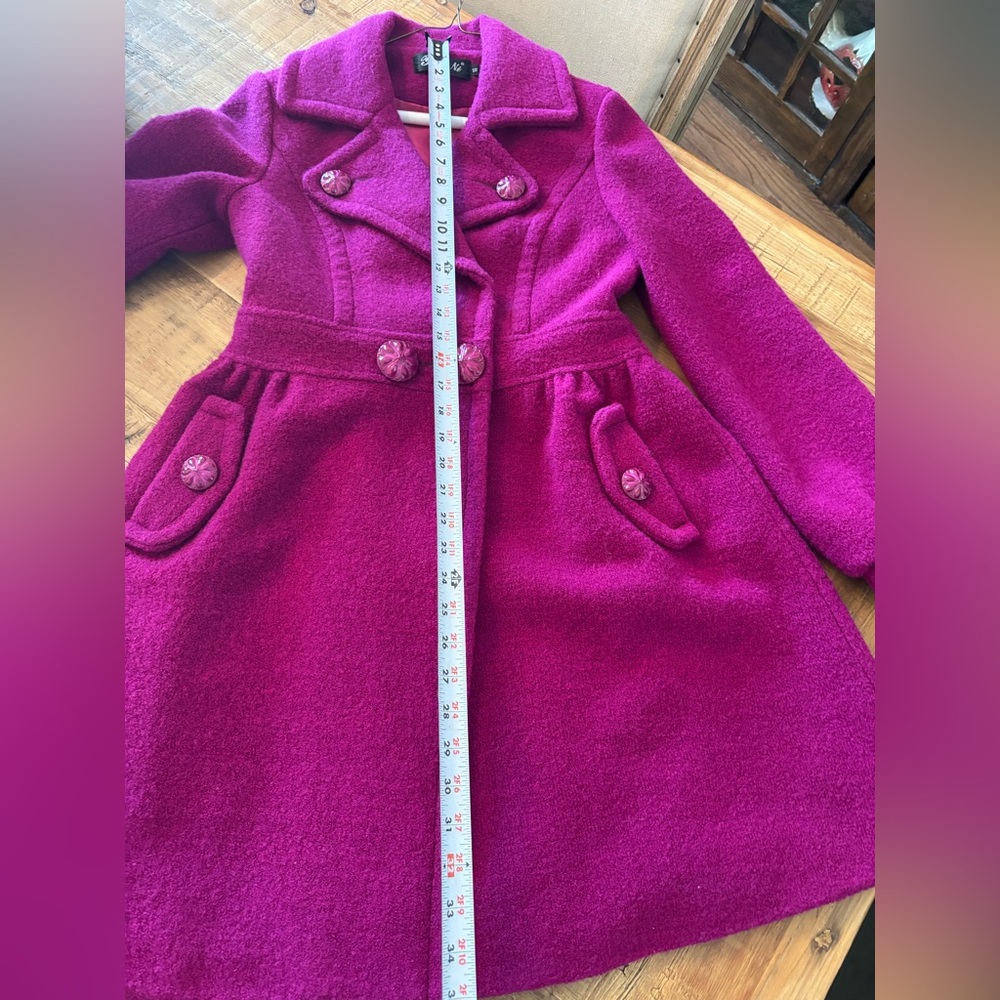 Yinge Ni Fushia Women’s Coat. Sz-10 Barbiecore Purple/Pink. Gorgeous Buttons EUC - Picture 13 of 16